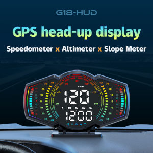 G18 GPS HUD Speedometer Altimeter Slope Meter Head Up Display Car Smart Gauge Compass Driving Time Distance Hazard Alarm Electronic Accessories For All Cars