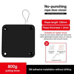 Door Closer Otomatik Automatik Penutup Pintu Punch Free Automatic Soft Close Adjustable Wire Rope關門器
