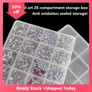 🔥🔥🔥sjqgqx Multifunctional Clear Plastic Organizer Box With Grids Container Nail Art Storage Box For Beads Organizer Art Diy Jewelry