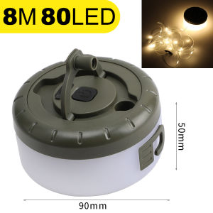 LED lights strip light for camping Rechargeable Waterproof Ambient light strips 8 meter Stowable 5 modes hanging 1500mah