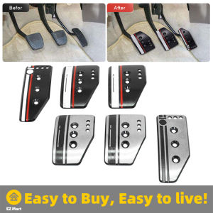 【Fast Shipping】 3pcs Manual Car Clutch Brake Accelerator Car Fuel Foot Pedals Cover Treadle Pedal Pads for Most Vehicle Universal No-Slip Alloy-Car-Pedal