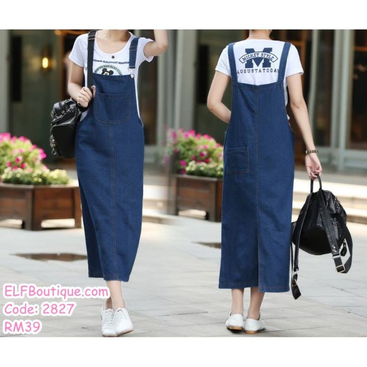 READY STOCK Denim Jeans Jumper Skirt Jumpsuit 2827 Lazada