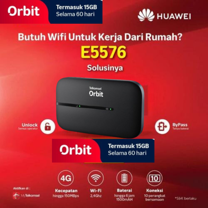 Modem Huawei MIFI Wifi 4G LTE E5576 HKM M21 M22 ORBIT N1 N2 H1 Bundling ...