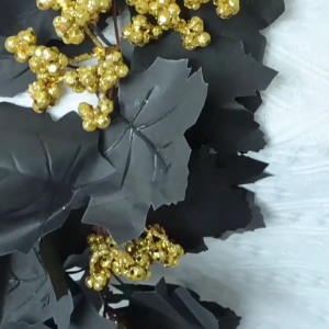 Two Realistic Silk Autumn Maple Garlands Bright Fall Color For Porch Table top Party Season Decorating