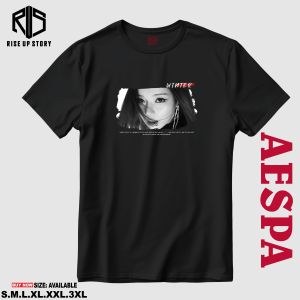 [RiseUp Story] T-SHIRT KAOS KATUN DISTRO MURAH PRIA WANITA BAJU K-POP AESPA BRUSH MEMBER