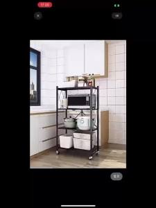 xpkQ Floor Standing Storage Rack Multi Layer Cart Organizer Shelf Folding Movable Metal Stand Kitchen Shelf Bathroom Accessories H8M4T