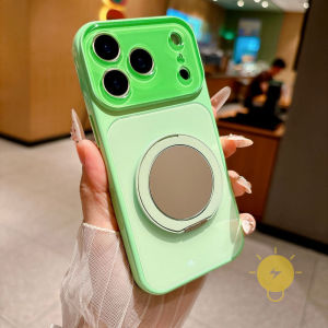 For iPhone 17 Pro Max Case Magnetic with Griptok TPU Glitter Powder Mirror Rotate Phone Case For 16 15 14 Cover Aesthetic Korean Cute