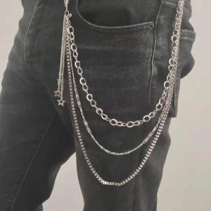 Quần chuỗi nhiều lớp dây móc ví quyến rũ jeans chuỗi Túi Dây chuyền kiểu Punk hip hop phong cách Rock chains đối với nữ phụ nữ