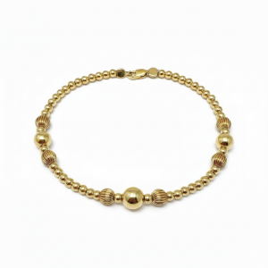 LOVEVER HANDMADE DIY US GOLD 10K BALLS BRACELET NON FADE HYPOALLERGENIC