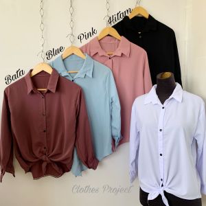 Kemeja polos TB - kemeja polos tali bawah - kemeja runcing [ BISA COD ] CLOTHES PROJECT