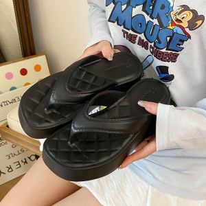 Free Shipping EVA Platform Flip-Flops For Petite Individuals Soft-Soled Height-Increasing Platform Shoes Toe-Post Sandals For Outdoor Wear And Beach Use