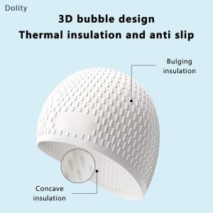🎄【Special price】Dolity Silicone Water Drop Swimming Cap Adult Enlarged Bubble Swimming Cap Super Elastic Waterproof Ear Protection