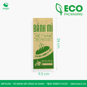 MFT2V5X - 24x9.5x4.5 cm - 100 túi giấy đựng bánh mì túi đựng thức ăn mang đi túi take away