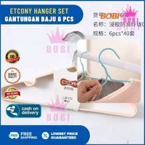 Gantungan Baju Stainless Multifungsi Serbaguna - Hanger Baju Plastik Aesthetic - Kualitas Bagus - Warna Random - Hemat Ruang dan Rapi - Anti Slip