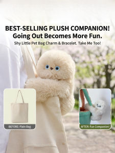 🤖 Cute Expressive Detachable Multi-Style White Fluffy Soft Decorative Doll Fun Emotional Support Toy - Intelligent Robot Pet Companion Toy