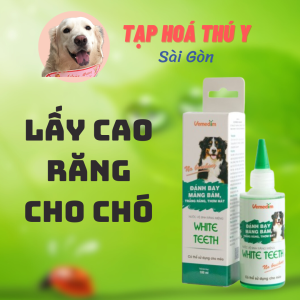 VEMEDIM WHITE TEETH - Nước súc miệng đánh bay mảng bám trắng răng thơm mát dùng cho chó mèo - Chai 100