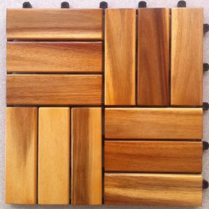 [Freeship MAX] Combo 5 Tấm Sàn Gỗ Tự Nhiên Vỉ Nhựa Lắp Ghép Decor Phòng Khách Ban Công Nhà Tắm Ngoài Trời Gỗ Keo Xuất Khẩu - 1 tấm kích thước 30x30 cm dày 2.5 cm