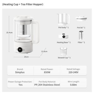fast shipping -in stockSimplus Health Pot  1.5L 850W  24H Reservation  Automatic Power Off  MultiFunctional Electric Hot Water Kettlel  Health Pot