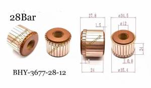 1PIECE COMMUTATOR COPPER 28BAR 2 COLORS BHY-3677-28-12mm
