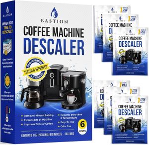 Descaling Powder Solution (6-Uses) Coffee Machine Descaler Cleaner Compatible with Breville Nespresso Delonghi Ninja To Descale Automatic Coffee Pots & Makers & Espresso Machines
