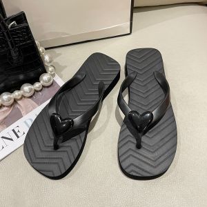 [Free Shipping] New Summer WomenS Square-Toe Casual Heart-Shaped Versatile EVA Wedge Flip-Flops Beach Sandals