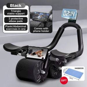 Upgrade Ab Roller - 4 Wheel Rebound + Anti-Slip Pads Full Muscle Workout Kit