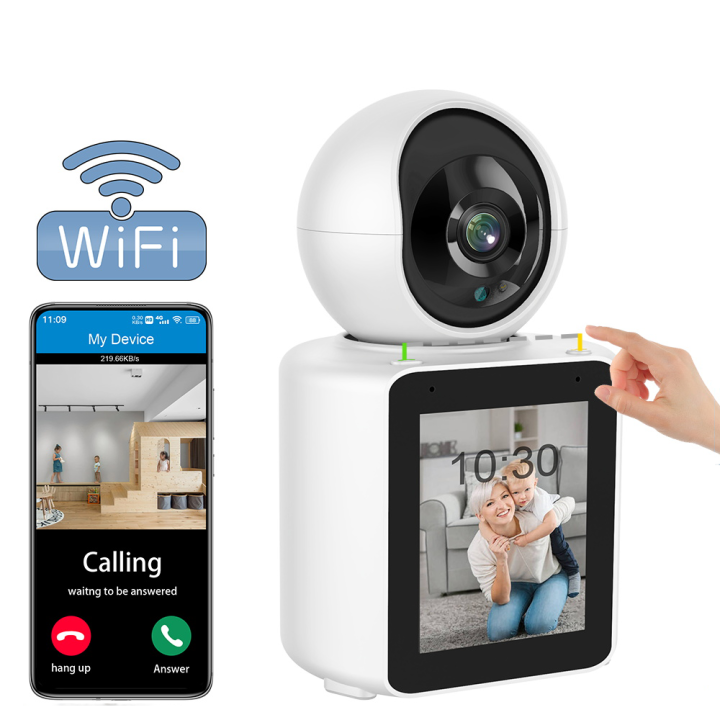 EVKVO 4MP WIFI IP Camera CCTV With Inch Display Screen Mini