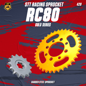 STT 428 SPROCKET MOTOSIKAL EMAS + RANTAI-RC80 RC110 RG125 RGV125 SUZUKI