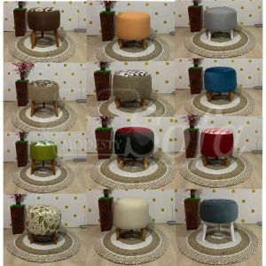 Modesty Puff Stool Bulat & Kotak