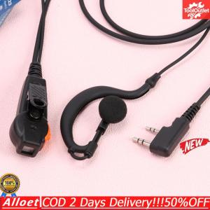[ToolOutlet]PU Wired Walkie Talkie Headset Earphones K-Plug Radio Earpiece Headset Dual PTT G Type with Microphone for Kenwood Baofeng 888S TYT