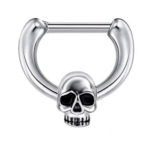 Sturdy 316L Stainless Steel Skull Head Nose Piercing Unique Nose Stud Perfect For Music Festivals And Parties
