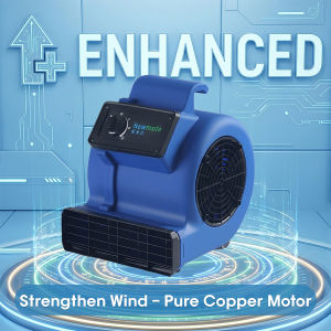 Professional Floor Dryer Blower 150W High Velocity 3-Speed Air Mover Portable Carpet Dryer & Cooling Fan For Wet Floors