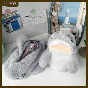 [Hillarys] Cute Plush Shark Pencil Case Student Stationery School Supplies Kawaii Doll Back To School Storage Bag Pen Bag Stationery