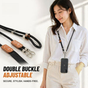 Phone Lanyard Adjustable Crossbody Strap Double Buckle Anti Theft Metal Chain Universal