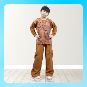 IYAMA 775 Setelan Celana Cargo Bear anak