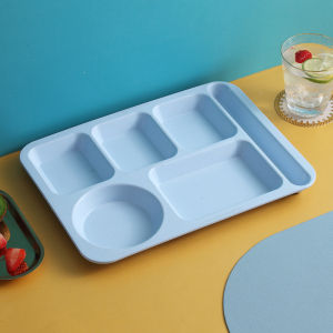 Divided Wheat Straw Table Plate Dinner Plate Separated Five-compartment Household Reusable Plate