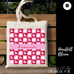 Personalized Heartfelt Bloom Tote Bag (12x14)