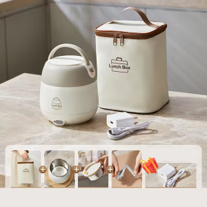 Rechargeable Electric Lunch Box Rechargeable Insulated Lunch Box 1.2L Cordless Electric Lunch Box Portable Bento Box 304 Stainless Steel Food Storage Container For Office School Outdoor Camping