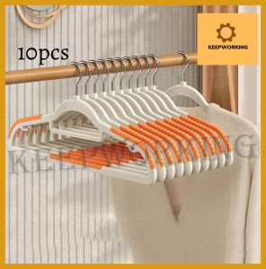 KEEPWORKING 10pcs Clothes Hangers Non Slip Heavy Duty Plastic Hangers with 360° Swivel Hook Ultra Thin Hangers household hanger
