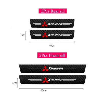 Xuming Mitsubishi Xpander Car Door Sill Anti-Scratch Carbon Fiber leather Sticker Trunk Protector Stickers Accessories FastFit Auto