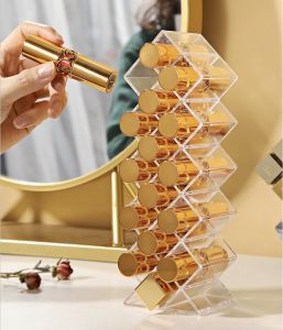 🔥พร้อมส่ง🔥อะคริลิค กล่องเก็บเครื่องสําอางลิปสติกสีใส 28 ช่อง กล่องเก็บแปรงแต่งหน้า ชั้นวางลิปสติก 1001 HOMEPOR