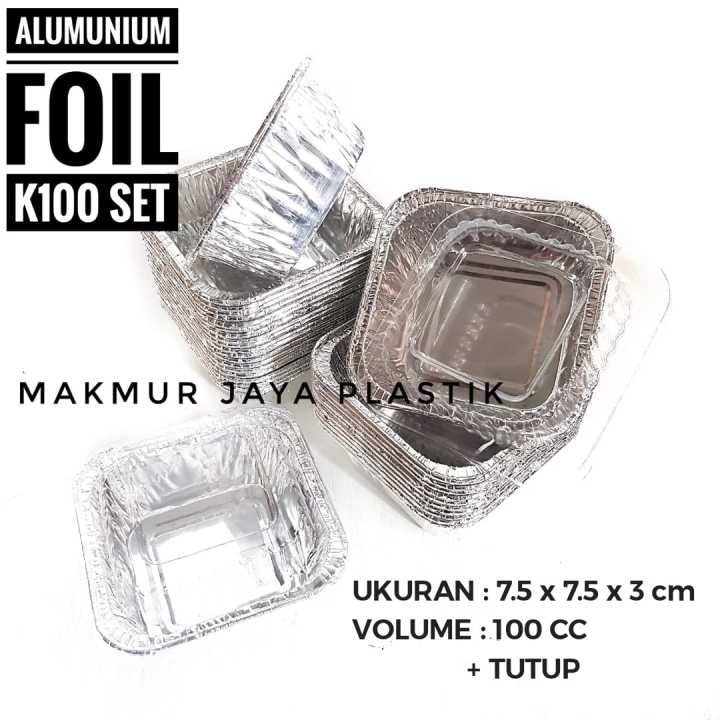 [ 10 PC ] ALUMUNIUM FOIL CUP KOTAK K100 KEMASAN MAKANAN FOIL TRAY KOTAK