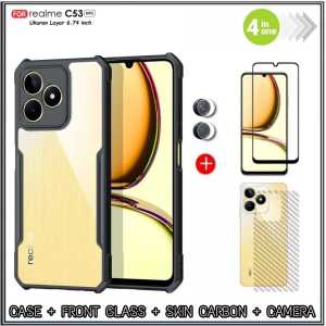 Paket 4in1 Full Soft Case REALME C53 C55 NFC C25Y Soft Hard Casing Free TG Layar + Camera + Garskin