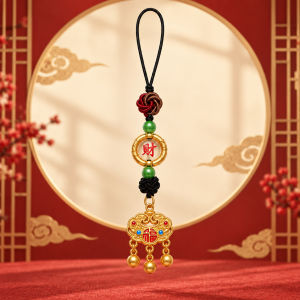 已开光 招财钥匙扣 手机链 礼物 Fortune-Taking Keychain Mobile Phone Chain Gift 如意成章手机链钥匙扣挂件好柿莲莲葫芦如意吊坠男女随身吉祥挂饰