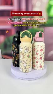 MODOFO Tumbler Hot and Cold with Straw Water Bottle 32oz【Meowtopia】