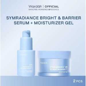 Wardah Symradiance Bright & Barrier Set Serum + Moisturizer Gel 2Pcs 5% Niacinamide Brighten Dull Skin Strengthen Skin Barrier Hydrating & Glow Skincare