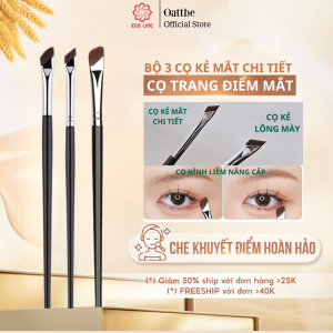 Bộ 3 cọ kẻ mắt chi tiết Eyeliner pony cọ kẻ viền góc mắt  cọ che khuyết điểm bọng mắt quầng thâm