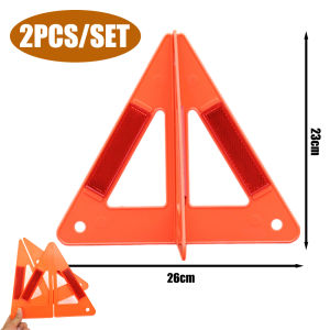 【WOKEN】Portable Car Reflective Traffic Warning Sign Emergency Failure Warning Red Reflective Triangle Sign Car Road Temporary Parking Tripod