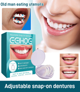 Whitening Artificial Teeth Dentures Comfortable Veneer Cover Teeth Adjustable Whitening Smile Denture