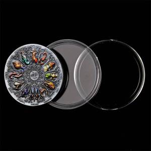 【discount store】Twelve Zodiac Challenge Silver Coin The Sign of Zodiac Constellation Colorful Souvenir Coins